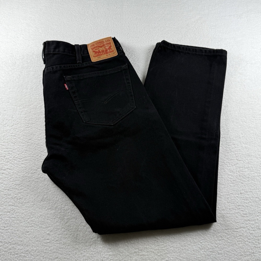 Levis‎ Jeans 505 38x34 Black Regular Fit Straight Leg Denim